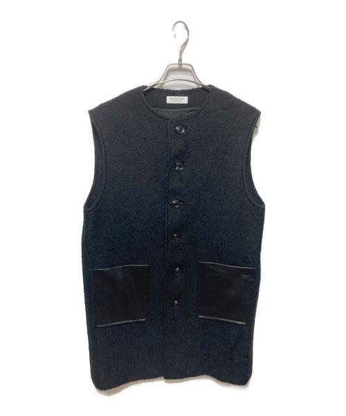 MACPHEE（マカフィー）MACPHEE (マカフィー) シープパイル クルーネックジレ ブラック サイズ:36の古着・服飾アイテム