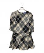 BURBERRY BLUE LABELバーバリー ブルー レーベル）の古着「ウールワンピース」｜ブラック×ベージュ