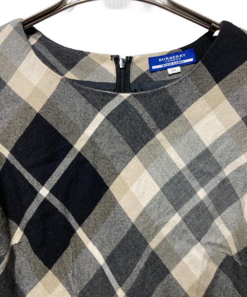 BURBERRY BLUE LABEL（バーバリー ブルー レーベル）BURBERRY BLUE LABEL (バーバリー ブルー レーベル) ウールワンピース ブラック×ベージュ サイズ:38の古着・服飾アイテム