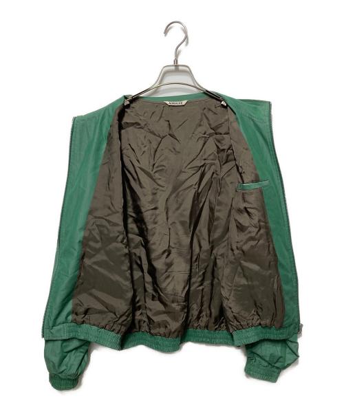 AURALEE（オーラリー）AURALEE (オーラリー) FINX TUSSAH CHAMBRAY ZIP BLOUSON グリーン サイズ:4の古着・服飾アイテム