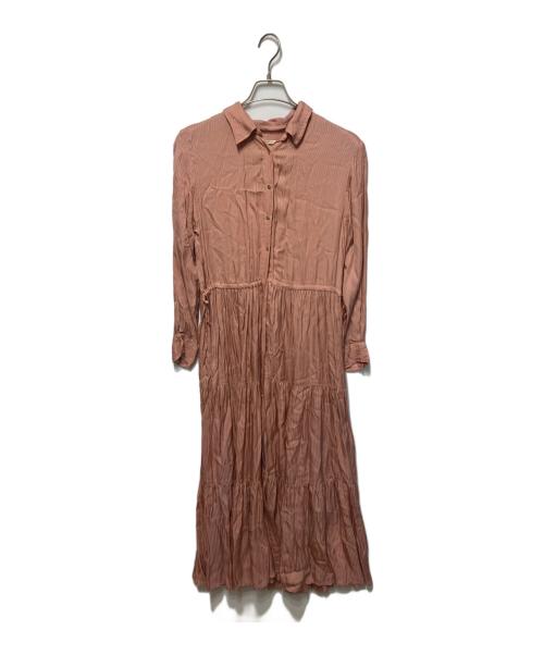 ne quittez pas（ヌキテパ）ne quittez pas (ヌキテパ) ティアードシャツワンピース ピンク サイズ:Mの古着・服飾アイテム