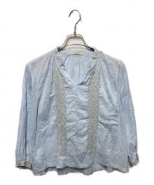 ne quittez pas（ヌキテパ）の古着「刺繍ボヘミアンブラウス」｜ブルー