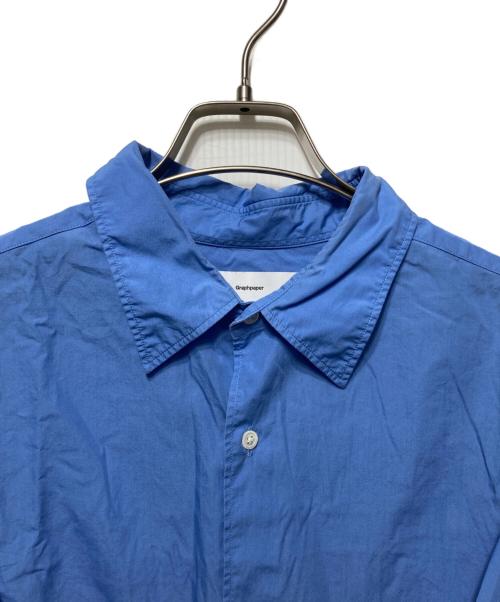 Graphpaper（グラフペーパー）Graphpaper (グラフペーパー) Broad L/S Oversized Regular Collar Shirt ブルー サイズ:freeの古着・服飾アイテム