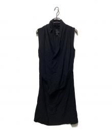 BERNHARD WILLHELM（ベルンハルト ウィルヘルム）の古着「フロントオープンドレープワンピース」｜ブラック