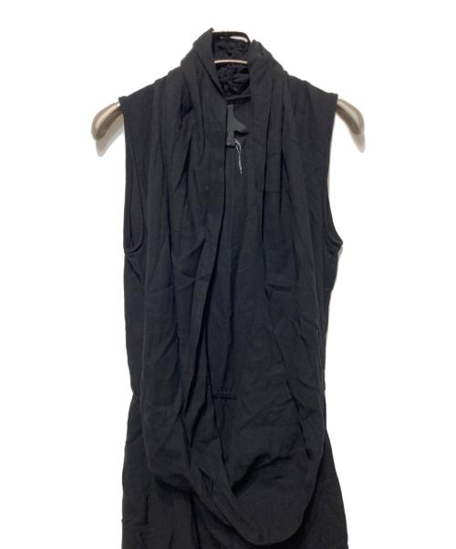 BERNHARD WILLHELM（ベルンハルト ウィルヘルム）BERNHARD WILLHELM (ベルンハルト ウィルヘルム) フロントオープンドレープワンピース ブラック サイズ:38の古着・服飾アイテム