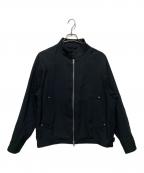 TOMORROW LANDトゥモローランド）の古着「レーヨンポリエステル ショートブルゾン」｜ネイビー