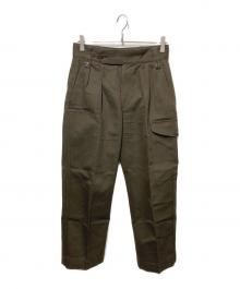 TOMORROW LAND（トゥモローランド）の古着「ウールコットンキャバリーツイルミリタリーカーゴパンツ」｜カーキ
