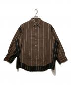 N.HOOLYWOODエヌ ハリウッド）の古着「ストライプシャツ」｜ブラウン