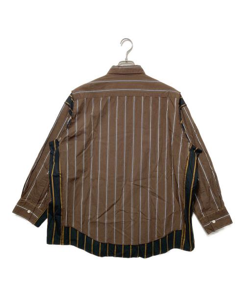 N.HOOLYWOOD（エヌ ハリウッド）N.HOOLYWOOD (エヌ ハリウッド) ストライプシャツ ブラウン サイズ:36の古着・服飾アイテム