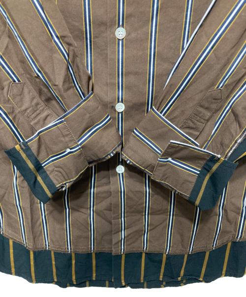 N.HOOLYWOOD（エヌ ハリウッド）N.HOOLYWOOD (エヌ ハリウッド) ストライプシャツ ブラウン サイズ:36の古着・服飾アイテム