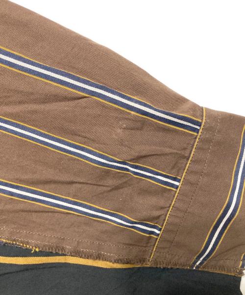 N.HOOLYWOOD（エヌ ハリウッド）N.HOOLYWOOD (エヌ ハリウッド) ストライプシャツ ブラウン サイズ:36の古着・服飾アイテム