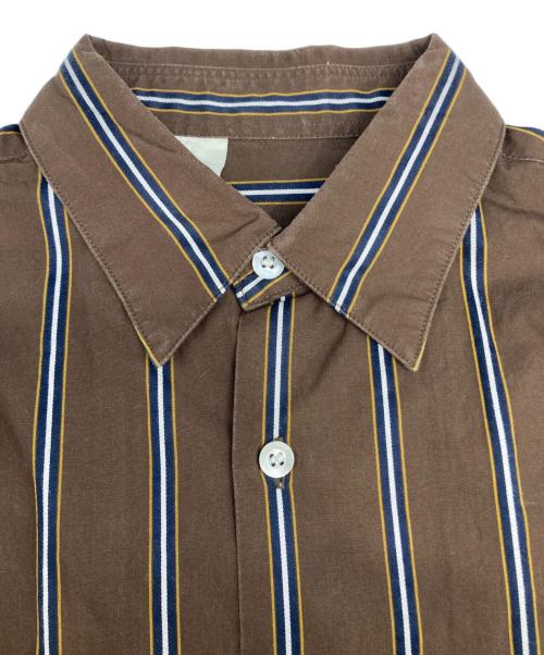 N.HOOLYWOOD（エヌ ハリウッド）N.HOOLYWOOD (エヌ ハリウッド) ストライプシャツ ブラウン サイズ:36の古着・服飾アイテム