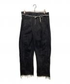 MAISON EUREKAメゾンエウレカ）の古着「再構築デニムパンツ」｜ブラック