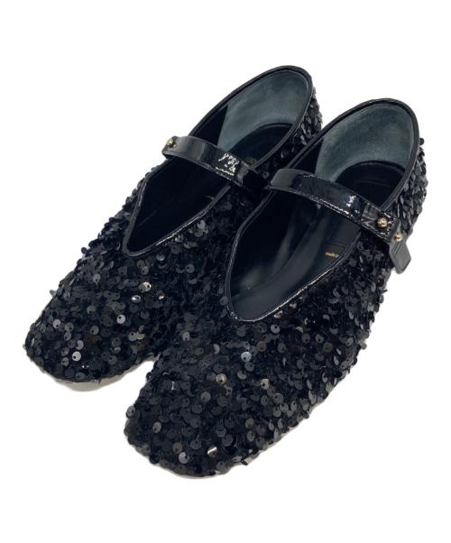 HENRI EN VARGO（ヘンリ エン ヴァーゴ）HENRI EN VARGO (ヘンリ エン ヴァーゴ) スパンコールメリージェーンパンプス ブラック サイズ:38の古着・服飾アイテム