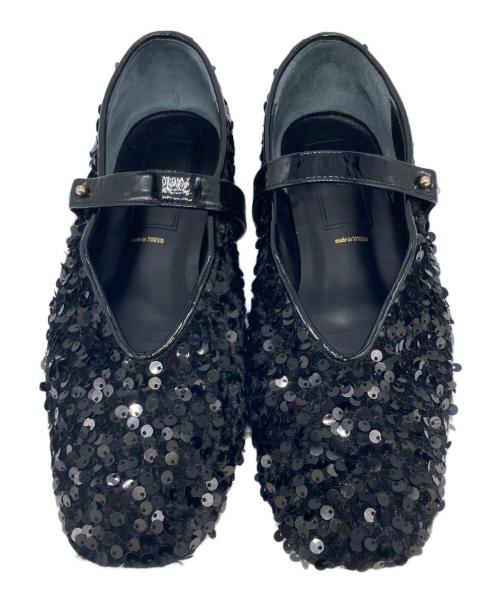 HENRI EN VARGO（ヘンリ エン ヴァーゴ）HENRI EN VARGO (ヘンリ エン ヴァーゴ) スパンコールメリージェーンパンプス ブラック サイズ:38の古着・服飾アイテム