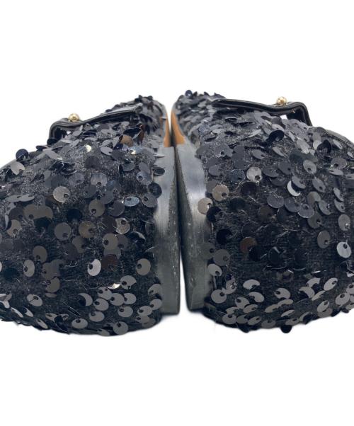 HENRI EN VARGO（ヘンリ エン ヴァーゴ）HENRI EN VARGO (ヘンリ エン ヴァーゴ) スパンコールメリージェーンパンプス ブラック サイズ:38の古着・服飾アイテム