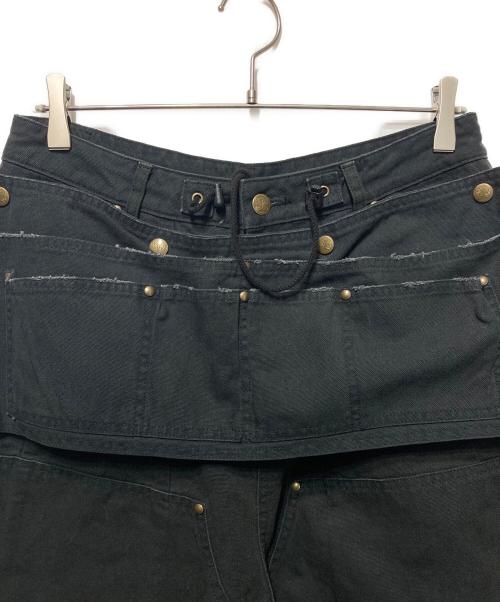 Needles（ニードルズ）Needles (ニードルズ) 11オンス オックスフォード エプロン ヒザデルパンツ ブラック サイズ:Ｓの古着・服飾アイテム