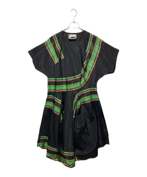 COMME des GARCONS（コムデギャルソン）COMME des GARCONS (コムデギャルソン) 総柄ワンピース ブラック×グリーン サイズ:Ｓの古着・服飾アイテム