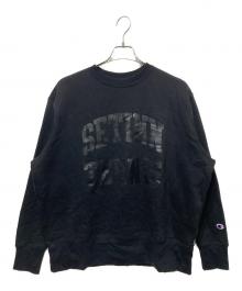 Champion×SETINN（チャンピオン×セットイン）の古着「STN TENNIS Crew Sweat」｜ブラック