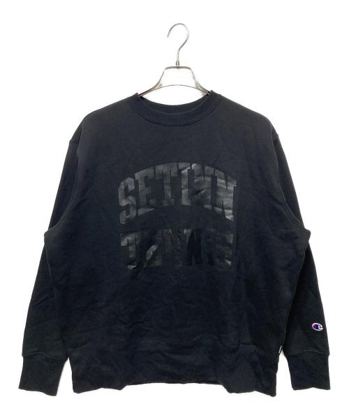 Champion（チャンピオン）Champion (チャンピオン) SETINN (セットイン) STN TENNIS Crew Sweat ブラック サイズ:Ｍの古着・服飾アイテム