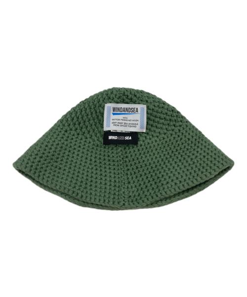 WIND AND SEA（ウィンダンシー）WIND AND SEA (ウィンダンシー) kijima takayuki (キジマタカユキ) Fishnet Recycled Hand Knit Sailor Hat グリーンの古着・服飾アイテム