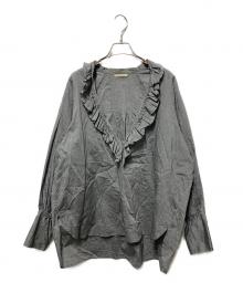 Curensology（カレンソロジー）の古着「シャンブレーフリルブラウス」｜グレー