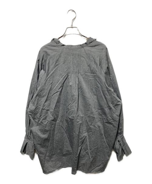 Curensology（カレンソロジー）Curensology (カレンソロジー) シャンブレーフリルブラウス グレー サイズ:FREEの古着・服飾アイテム