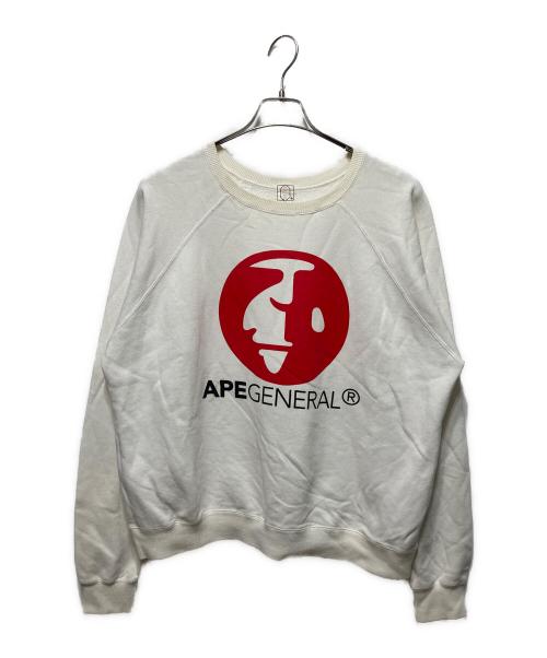 A BATHING APE（アベイシングエイプ）A BATHING APE (アベイシングエイプ) プリントスウェット ホワイト サイズ:Ｍの古着・服飾アイテム