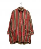 NIGEL CABOURNナイジェルケーボン）の古着「リバーシブル フランネル ブランケットシャツ」｜レッド