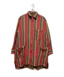 NIGEL CABOURN（ナイジェルケーボン）の古着「リバーシブル フランネル ブランケットシャツ」｜レッド