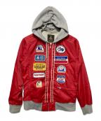 Hysteric Glamourヒステリックグラマー）の古着「ナイロン切替フードジャケット」｜レッド
