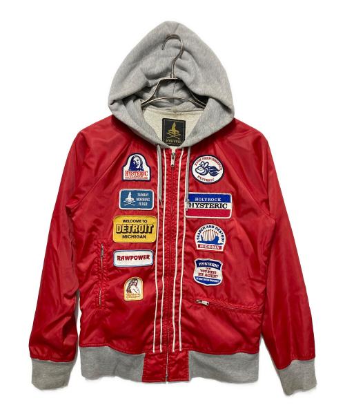 Hysteric Glamour（ヒステリックグラマー）Hysteric Glamour (ヒステリックグラマー) ナイロン切替フードジャケット レッド サイズ:Ｓの古着・服飾アイテム