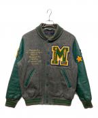 McGREGORマックレガー）の古着「90’Sウールレザースタジャン」｜グリーン×グレー