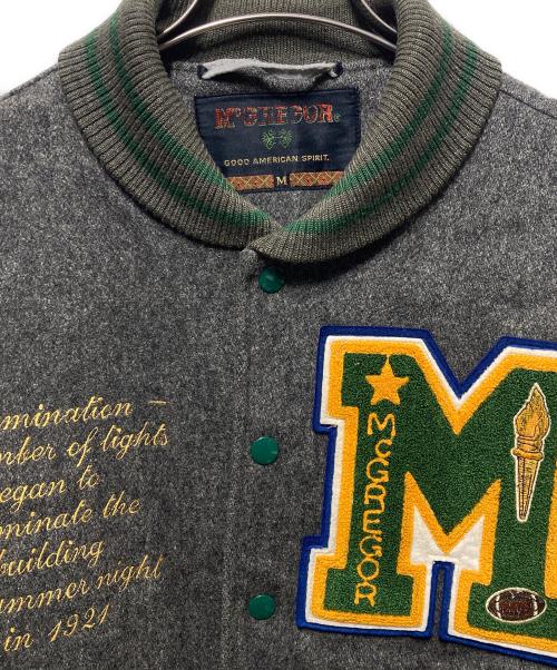McGREGOR（マックレガー）McGREGOR (マックレガー) 90’Sウールレザースタジャン グリーン×グレー サイズ:Ｍの古着・服飾アイテム
