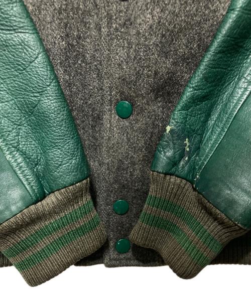 McGREGOR（マックレガー）McGREGOR (マックレガー) 90’Sウールレザースタジャン グリーン×グレー サイズ:Ｍの古着・服飾アイテム
