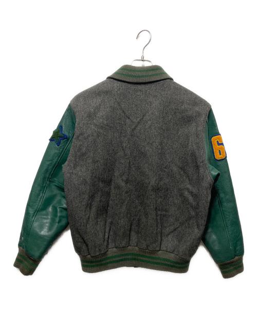 McGREGOR（マックレガー）McGREGOR (マックレガー) 90’Sウールレザースタジャン グリーン×グレー サイズ:Ｍの古着・服飾アイテム