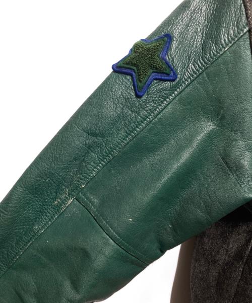 McGREGOR（マックレガー）McGREGOR (マックレガー) 90’Sウールレザースタジャン グリーン×グレー サイズ:Ｍの古着・服飾アイテム