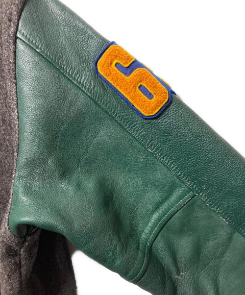 McGREGOR（マックレガー）McGREGOR (マックレガー) 90’Sウールレザースタジャン グリーン×グレー サイズ:Ｍの古着・服飾アイテム