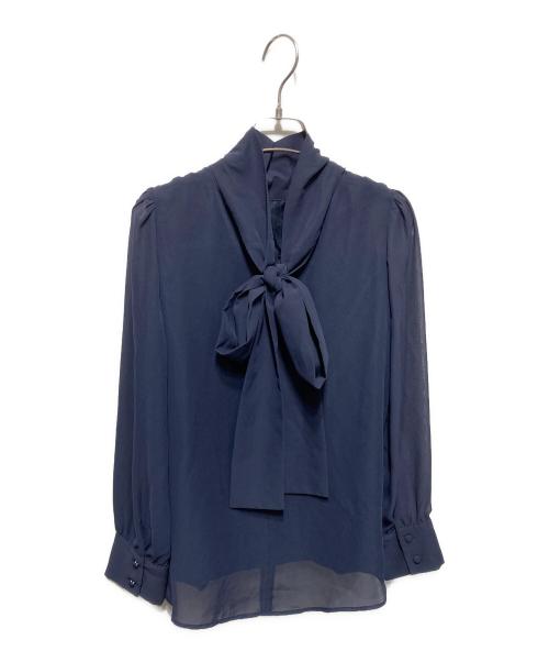 RUIRUE BOUTIQUE（ルイルエブティック）RUIRUE BOUTIQUE (ルイルエブティック) ペプラムジャケット＆シフォンセットアップ ネイビー サイズ:Mの古着・服飾アイテム