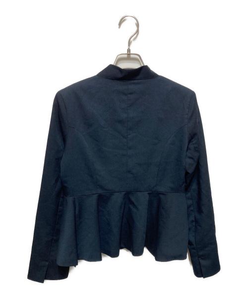RUIRUE BOUTIQUE（ルイルエブティック）RUIRUE BOUTIQUE (ルイルエブティック) ペプラムジャケット＆シフォンセットアップ ネイビー サイズ:Mの古着・服飾アイテム