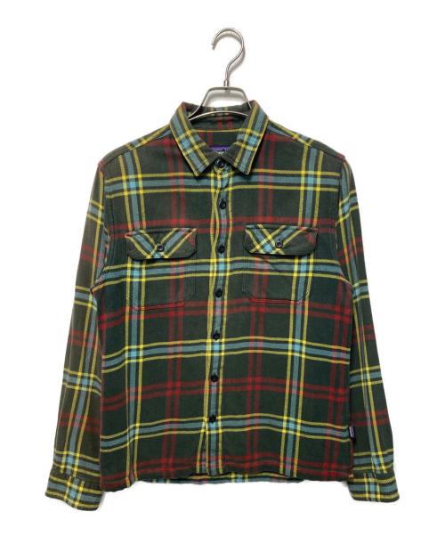 Patagonia（パタゴニア）Patagonia (パタゴニア) フィヨルドフランネルシャツ グリーン×イエロー サイズ:Ｓの古着・服飾アイテム