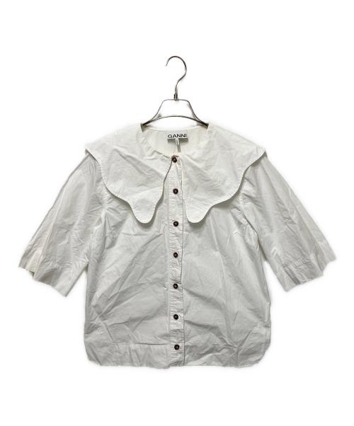 GANNI（ガニー）GANNI (ガニー) Cotton Poplin Collared Blouse ホワイト サイズ:freeの古着・服飾アイテム