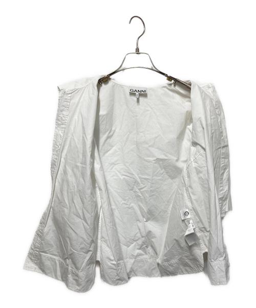 GANNI（ガニー）GANNI (ガニー) Cotton Poplin Collared Blouse ホワイト サイズ:freeの古着・服飾アイテム
