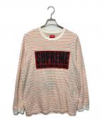 SUPREMEシュプリーム）の古着「Thin Stripe L/S Top」｜オレンジ