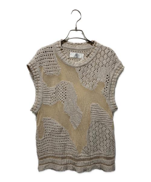 aoi wanaka（アオイワナカ）aoi wanaka (アオイワナカ) 透かし編みニット ベージュ サイズ:freeの古着・服飾アイテム