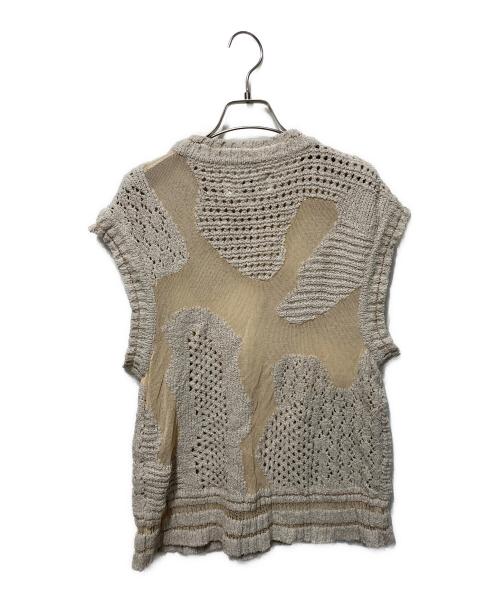 aoi wanaka（アオイワナカ）aoi wanaka (アオイワナカ) 透かし編みニット ベージュ サイズ:freeの古着・服飾アイテム