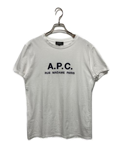 A.P.C.（アーペーセー）A.P.C. (アーペーセー) RUE MADAME ロゴTシャツ ホワイト サイズ:Sの古着・服飾アイテム