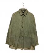 CCUシーシーユー）の古着「"NEAT" REGULAR COLLAR SHIRT」｜カーキ