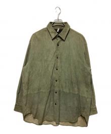 CCU（シーシーユー）の古着「"NEAT" REGULAR COLLAR SHIRT」｜カーキ