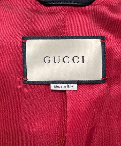GUCCI（グッチ）GUCCI (グッチ) シングルライダースジャケット ブラック サイズ:38の古着・服飾アイテム